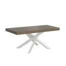 Tavolo Allungabile 120-224x90x77 cm Volantis Premium Tortora Telaio Bianco 