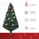 Albero di Natale Artificiale 150 cm 20 luci LED a Forma di Cristallo di Neve 
