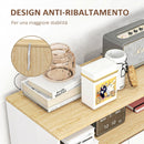 Credenza Cucina Scandinava 80x38x102 cm con 2 Ante Ripiano Regolabile e Gambe in Legno di Pino in Pannelli di Particelle Bianco e Rovere      
