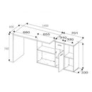 Scrivania angolare 210x60x74 cm Alis bianco reversibile