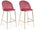 Lot de 2 tabourets de bar 51x55x105h cm Carry Velvet Blush