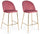 Lot de 2 tabourets de bar 51x55x105h cm Carry Velvet Blush