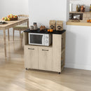Carrello da Cucina con Ripiano 2 Ante 75x40x80,5 cm in Truciolato Rovere e Nero