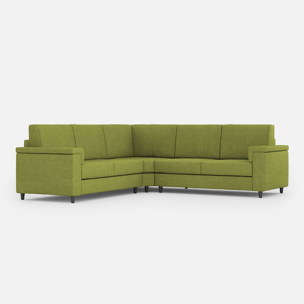 prezzo Divano Angolare 5 Posti 226x226x85 cm Marrak in Tessuto Verde