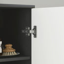Mobile a Colonna da Bagno Salvaspazio con 2 Armadietti e Cassetto 30x28x180 cm Nero e Bianco 