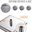 Set Colonna Doccia H80/120 cm Soffione Doccia e Laccio in Acciaio Inox Cromato