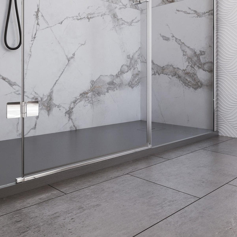 Porta Parete Doccia 1 Anta Battente in Cristallo Trasparente 8mm H195 Bonussi Leonie Varie Misure