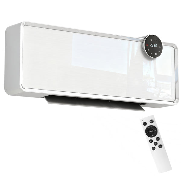 acquista Stufa Elettrica Ceramica PTC 2000W a Parete con 3 Modalità Riscaldamento Regolabile Timer e Telecomando Bianco