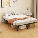 Letto Matrimoniale Industriale 190x140x31 cm a 28 Doghe con Spazio Contenitore in Legno e Acciaio Nero e Legno      