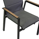 Sedia da Giardino 56x66xh90 cm in Alluminio e Texilene Riverside Antracite