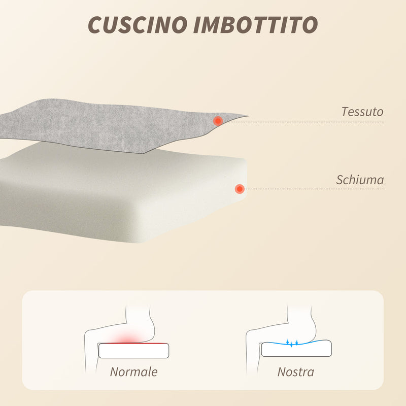 Sedia da Ufficio Operativa Massaggiante a 4 Punti con Riscaldamento 65x70x111-119 cm Tessuto Vellutato Grigio  