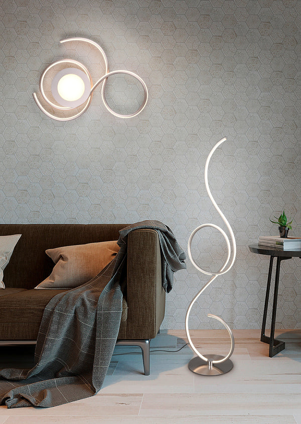 Lampadaire LED d'intérieur en Métal Blanc Mat online