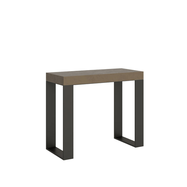 Consolle Allungabile 90-300x40x77 cm Tecno Tortora Telaio Antracite sconto