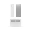 Set Ingresso Mobile 1 Anta a Ribalta Appendiabiti 91x36x165 cm e Specchio 50x110 cm Linea Basic Bianco Lucido