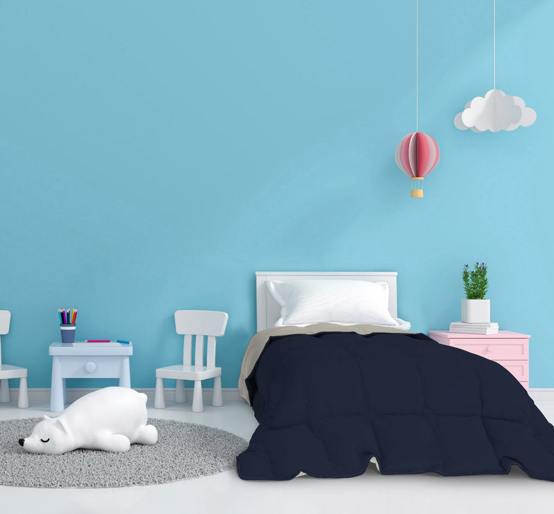 Trapunta Invernale Doubleface 300gr Blu Scuro\/Grigio Chiaro