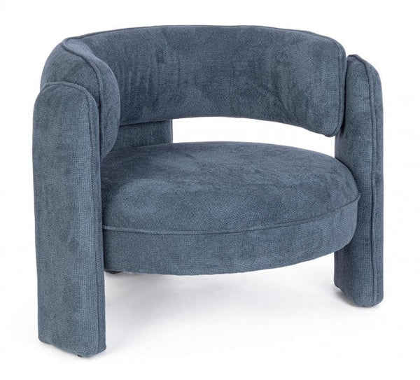 sconto Fauteuil de salon Aisha 94x88x73 cm en tissu bleu