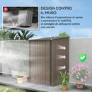 Casetta Box da Giardino Porta Attrezzi 100x103x160 cm in Acciaio Galvanizzato Marrone   