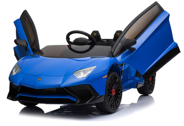 sconto Voiture électrique pour enfants 12V Lamborghini Aventador Roadster SV Bleu