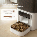 Distributore Automatico di Cibo per Gatti 4,5L con APP e Registratore Vocale in ABS e Acciaio Bianco e Grigio      