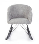 Poltrona Soggiorno 86x62x72 cm Sibilla in Bouclè Grigio