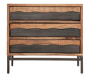 Comò Yellowstone 88x45x80 cm in Legno di Acacia e in Ferro Marrone e Nero