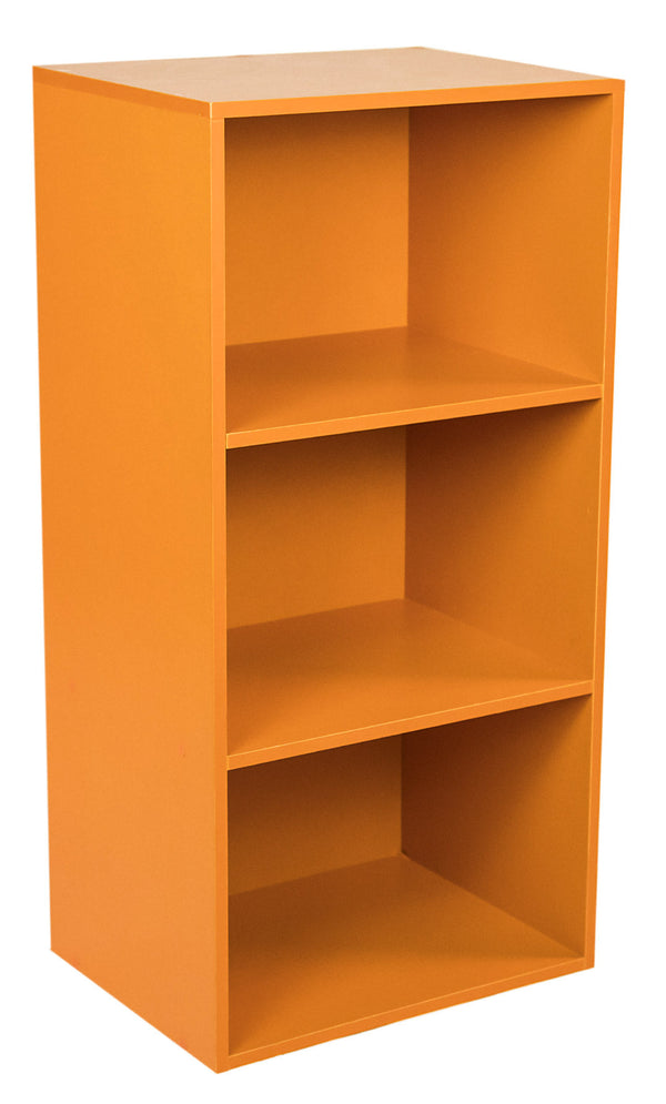 acquista Bibliothèque modulable 3 étagères 40x29,5x80 cm en panneau d'aggloméré orange