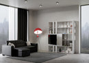 Libreria Moderna 5 Ripiani con Pannello per TV 178x36x204 cm in nobilitato Bianco
