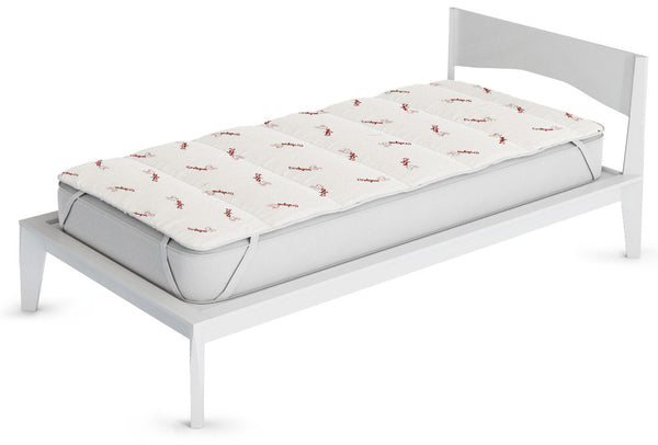 Surmatelas matelassé rembourré en fibre Crabyon avec élastiques bordeaux Différentes tailles prezzo
