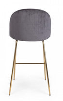 Set 2 Sgabelli Bar 51x55x105h cm Carry Velluto Grigio Scuro