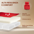 Poltrona Massaggiante 73,5x97x108 cm Reclinabile e Riscaldante con Poggiapiedi e Telecomando in Pelle PU Rosso      