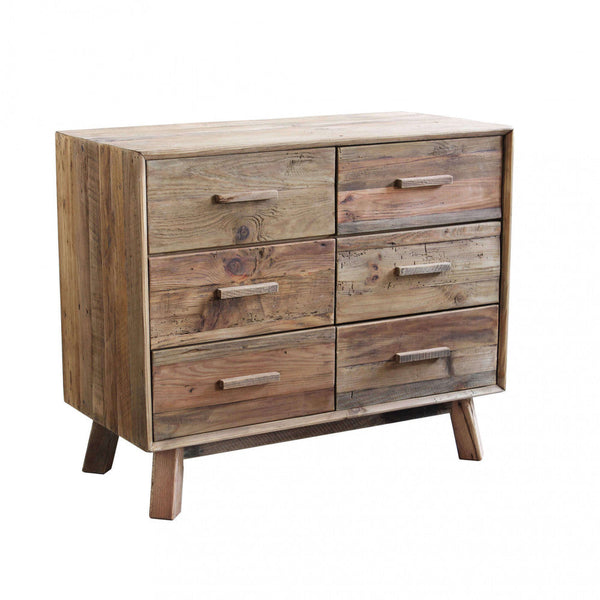 Commode Denzel 102,6x48x85 h cm en pin recyclé marron sconto