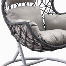 Dondolo Pensile da Giardino con cuscino Ø105x186 cm con intreccio di corda blu