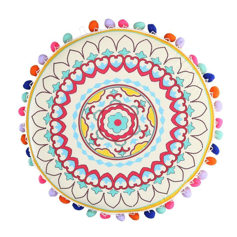 Pouf Tondo Ø40xh30 cm in Velluto Arancione