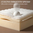 Divano Letto 2 Posti 2 in 1 190x80x60 cm con 2 Cuscini Sfoderabili Braccioli e Seduta Imbottita in Ciniglia Grigio Chiaro      