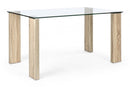 Tavolo New Arley Nature 140x80 Fisso in Vetro