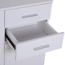 Armadietto con 3 Ante e 2 Cassetti in Legno Truciolato Bianco 106x35x76 cm 