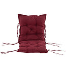 Cuscino per Sedie da Giardino 100x50 cm con Laccetti in Poliestere Rosso
