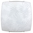 Plafoniera 2xE27 Ganci Cromo Vetro Lastra Bianco Decorato Foglie E-Energy Vanessa