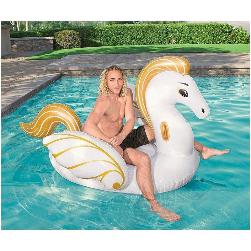 Cavallo Gonfiabile Gigante 231x150 cm in Vinile Bestway  41118 Pegaso Bianco
