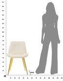 Set 2 Sedie Imbottite 51x59x79 cm in Poliestere Paris Crema e Oro