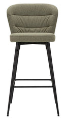 Set 2 Sgabelli Bar Losanna 52x108x59 cm in Tessuto Verde/Nero
