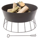 Braciere da Esterno Verdemax Ø57x32 cm Forca e Paletta Incluse in Metallo Nero      