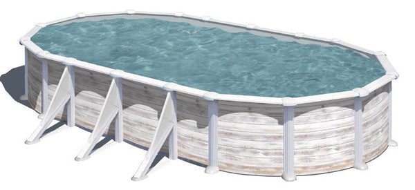Piscine Hors Sol Ovale 730x375xh132 cm en Acier et PVC Gre Greenlandia sconto