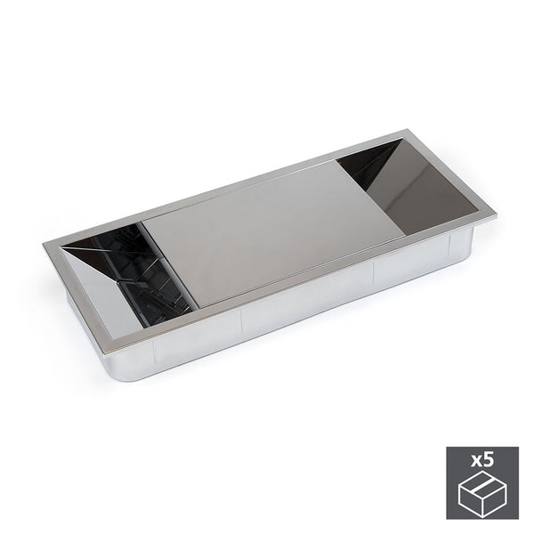 prezzo Emuca Plastique Rectangulaire 152 x 61 mm Passe-câbles de table à encastrer 5 pièces