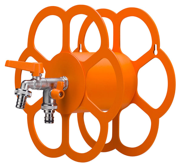 Belfer 42/FR Support de tuyau mural en métal orange avec robinet double sortie prezzo