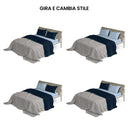 Set Lenzuola Sopra Sotto e Federe Doubleface Blu Scuro\/Azzurro Varie Misure