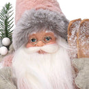 Puntale Babbo Natale tessuto rosa cm Ø22xh30