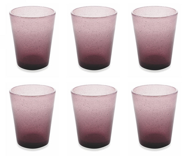 prezzo Set de 6 verres Ø8x10 cm en verre VdE Tivoli 1996 Cancun Rose