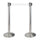 2 Tringles à Rideaux 3 mètres en Acier Inoxydable Brossé Ø36x101 cm Ruban Blanc