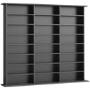 Mobile Porta CD a 8 Livelli 145x24x126,3 cm con 18 Ripiani Regolabili e 24 Scomparti per 1032 CD o 594 DVD in Truciolato Nero      